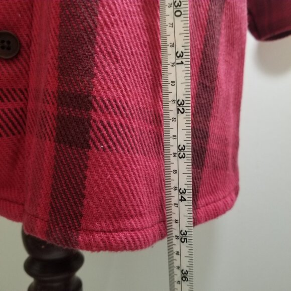 Outerknown Long Blanket Shirt, flannel/plaid, size S/P, Red - Picture 6 of 9